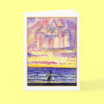 Thoreau's Sunset (Light Text) Greeting Card cards