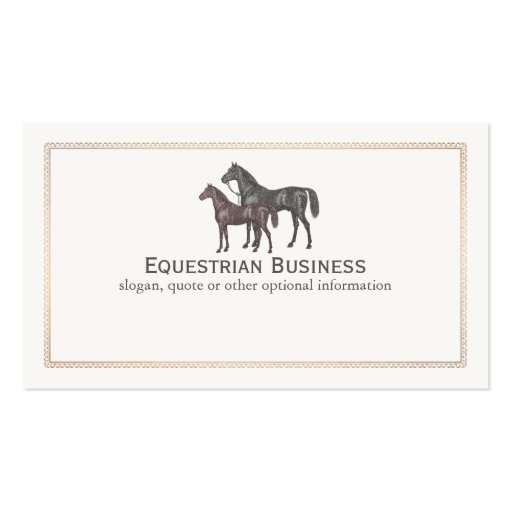 Thoroughbred Horse Equestrian Business Card (front side)