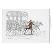Thoroughbred Horse Race - Starting Gait Greeting Cards