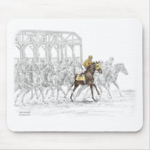 Thoroughbred Horse Race - Starting Gait Mousepads