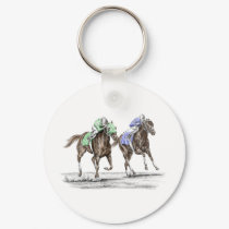 Thoroughbred Horse Racing - The Stretch keychains by KelliSwan Thoroughbred Horse Racing - The Stretch keychains
