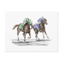 Thoroughbred Horse Racing - The Stretch postcards
