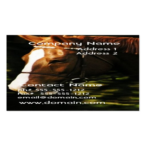 Thoroughbred Mount Business Card