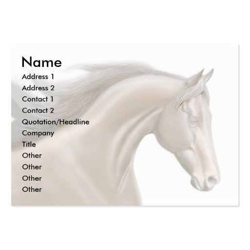 Thoroughbred Profile Card Business Card Template (front side)
