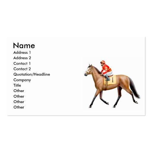 Thoroughbred Race Horse Business Card