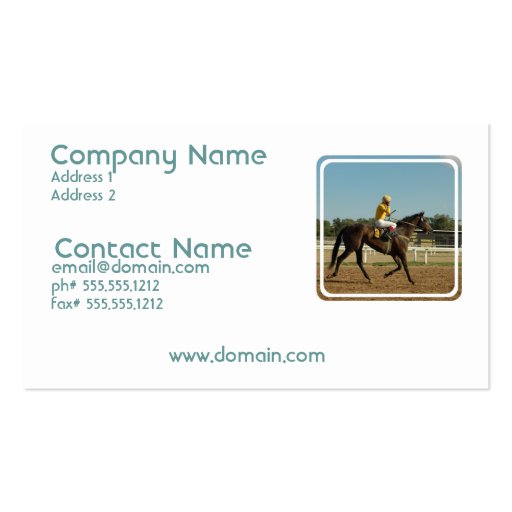 Thoroughbred Race Horse Business Card (front side)