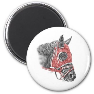 Thoroughbred Race Horse - Head Portrait magnet