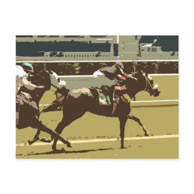thoroughbred race horse post card by ILuvMyMarlo