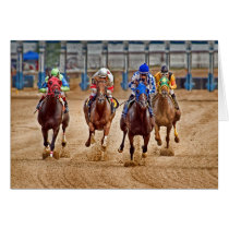 Thoroughbreds Out the Gate Greeting Card