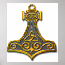 Thor's Hammer-gold Poster
