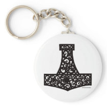 Thors Hammer in Black Key Chains