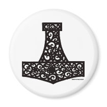 Thors Hammer in Black Fridge Magnet