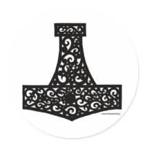 Thors Hammer in Black Sticker