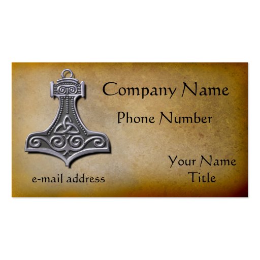 Thors Hammer silver Business Cards (front side)