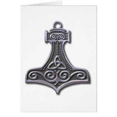 Thor's Hammer-silver Greeting Card