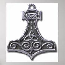 Thor's Hammer-silver Poster