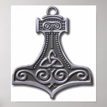 Thor's Hammer-silver Poster