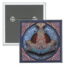 Thor's Hammer Square Button