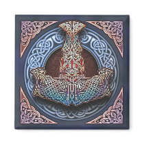 Thor's Hammer Square Magnet