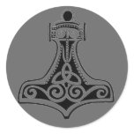 Thors Hammer Round Stickers