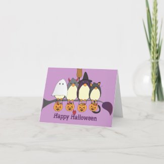 Those Birds on Halloween card