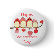 Those Birds On Valentines DAy Pinback Button