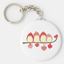 Those Birds On Valentines DAy Keychain