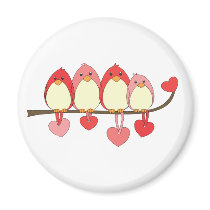Those Birds On Valentines DAy Refrigerator Magnets