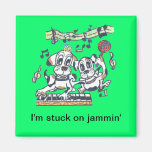 Those Jammin' Spaniels stuck on a magnet