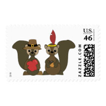 Those Thanksgiving Squirrels postage