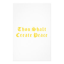 Thou Shalt Create Peace Personalized Stationery
