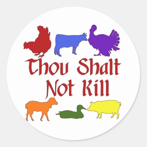 thou-shalt-not-kill-classic-round-sticker-zazzle