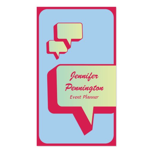 Thought bubbles event planner business cards