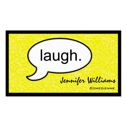 Thought Cloud Laugh Comedian Business Card (front side)