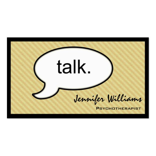 Thought Cloud Talk Psychotherapist Business Card (front side)