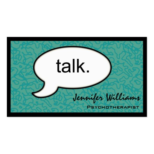 Thought Cloud Talk Psychotherapist Business Card (front side)