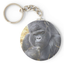 Thoughtful Gorilla Keychain