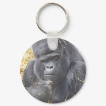 Thoughtful Gorilla Keychain