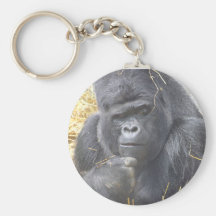 Thoughtful Gorilla Keychain