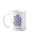 Thoughtful & Happy Hippo Mug by HaikooZoo Thoughtful & Happy Hippo Mug