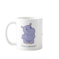 Thoughtful & Happy Hippo Mug by HaikooZoo Thoughtful & Happy Hippo Mug