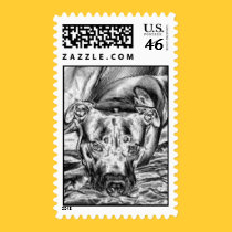 Thoughtful Pit Bull postage by HeartsOfGold Thoughtful Pit Bull postage