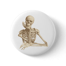 Thoughtful Skeleton Pin