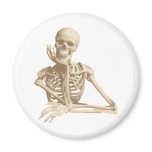 Thoughtful Skeleton Refrigerator Magnets