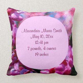 Thoughtfulness Personalized BABY GIRL Throw Pillow