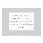 THOUGHTFULNESS TONGUE STRONG ENOUGH BREAK HEARTS PERSONALIZED ANNOUNCEMENTS
