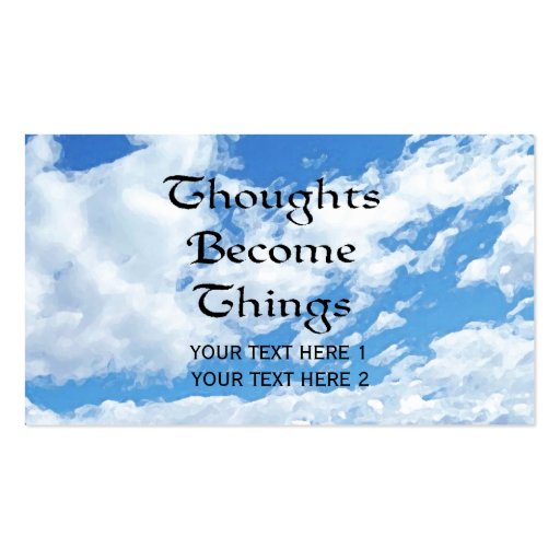 Thoughts Become Things Positive Themed Card Business Cards (back side)