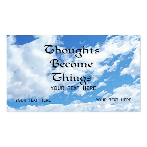 Thoughts Become Things Positive Themed Card Business Cards