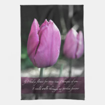 Thoughts of You tulip floral kitchen tea towel kitchen towels