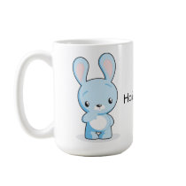 Thoughtul & Hungry Bunny Mug by HaikooZoo Thoughtul & Hungry Bunny Mug